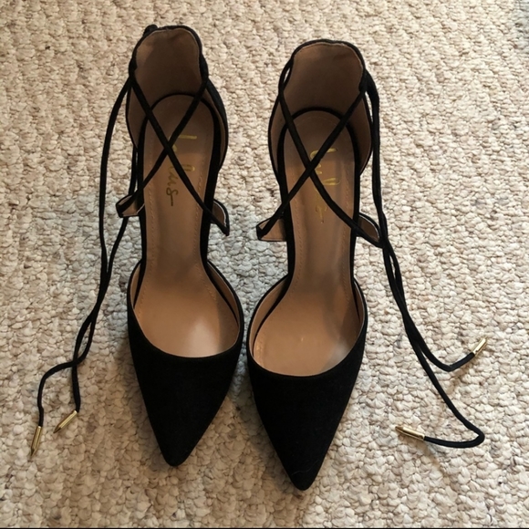 Lulu’s Black Wrap Lace Up Heels - Picture 8 of 8
